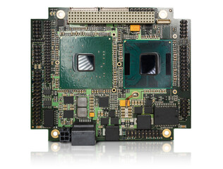 Fototapeta premium PCI-104 embedded CPU board isolated on white background