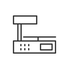 Electronic scales, linear icon. Line with editable stroke