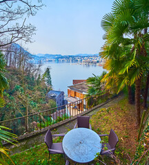 The terrace above the Lake Lugano, Lugano, Switzerland