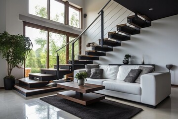 staircase in modern living room