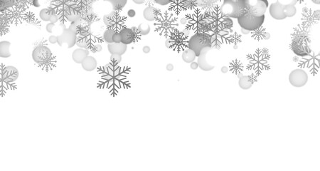 Silvernowflake with golden bokeh and concept christmas background.Vector illustration