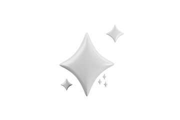 black and white stars, 3D, cartoon