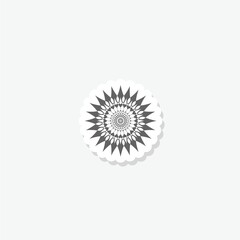  Mandala abstract icon sticker isolated on gray background