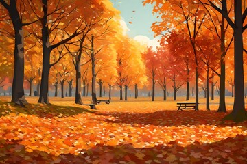 autumn in the park generated ai-