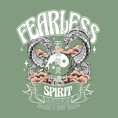 Fearless dragons graphic for t-shirt