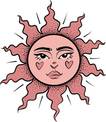 Lovely mystic sun illustration