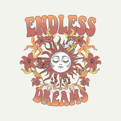 Endless dreams mystic sunny design
