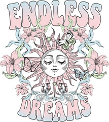 Spring sun lovely illustration design