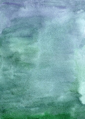 Green blue tone. Abstract watercolor hand drawn background. Natural color grunge texture