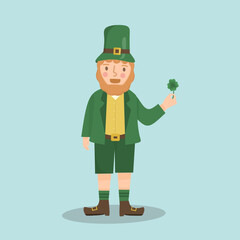 People with green attire holding clover 