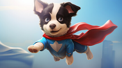Cute Cartoon Dog Superhero