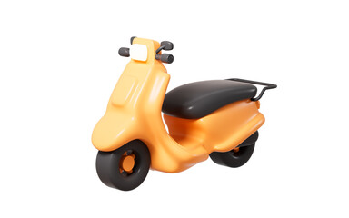Cartoon scooter model, electric bicycle, 3d rendering.