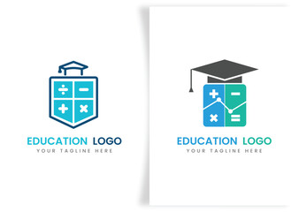 education and graduation book, cap icon logo template design concept