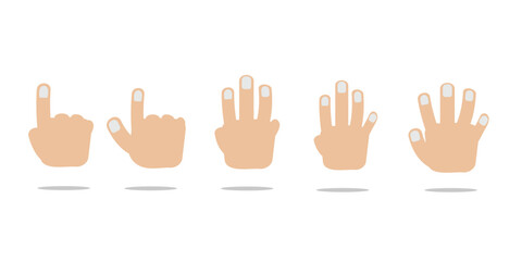 Vector Finger Hand Gesture Count Number Set - obrazy, fototapety, plakaty