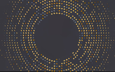 Golden luxury Halftone circle isolated on white background with Generative AI.