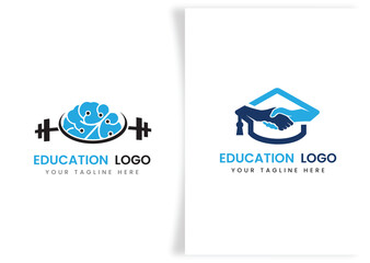 education and graduation book, cap icon logo template design concept