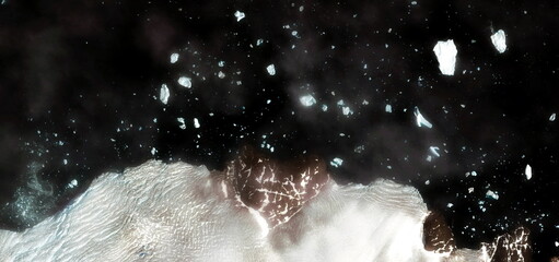 cast in black,  abstract photographs of the frozen regions of the earth from the air, abstract naturalism.