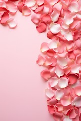 Obraz premium Valentine's Day background. Frame made of pink fresh flowers