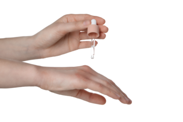 PNG, hyaluronic acid with hands, isolated on white background.