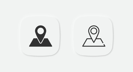 Map geo pin icon. GPS pointer signs. Address location symbol. Cartography point icons. Vector isolated sign.