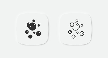 Air bubble icon. Water foam signs. Soda fizz symbol. Shower oxygen icons. Vector isolated sign.
