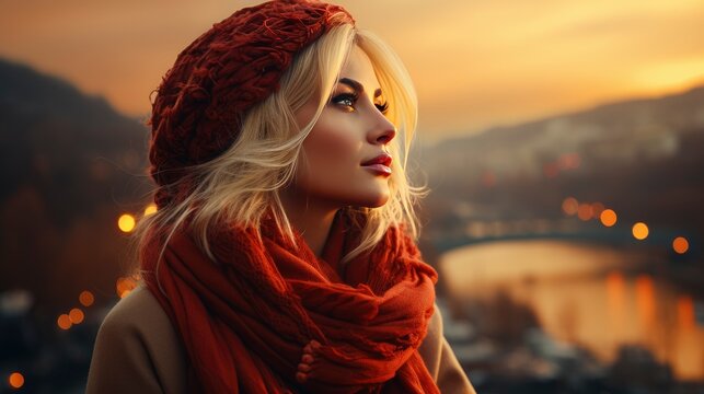 Portrait Girl Golden Hour On Vltava, HD, Background Wallpaper, Desktop Wallpaper