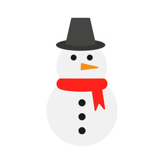 Snowman. Flat style. Vector illustration