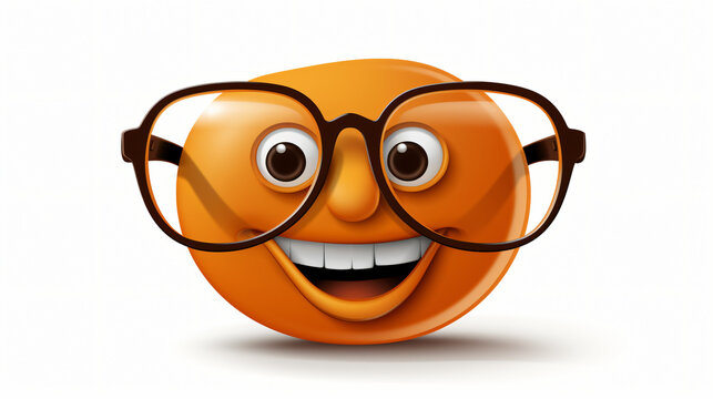 Cute Cartoon Glasses Emoticon Character