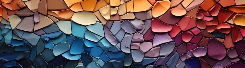 Mosaic Style Backgrounds assemble small, colored pieces into a harmonious whole. A visual tapestry of unity and diversity. - obrazy, fototapety, plakaty