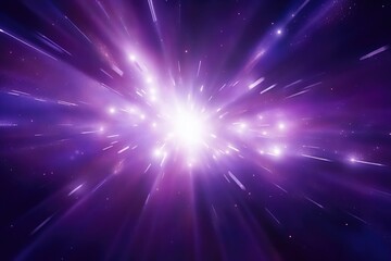 Abstract glowing purple light effect with sparkling rays