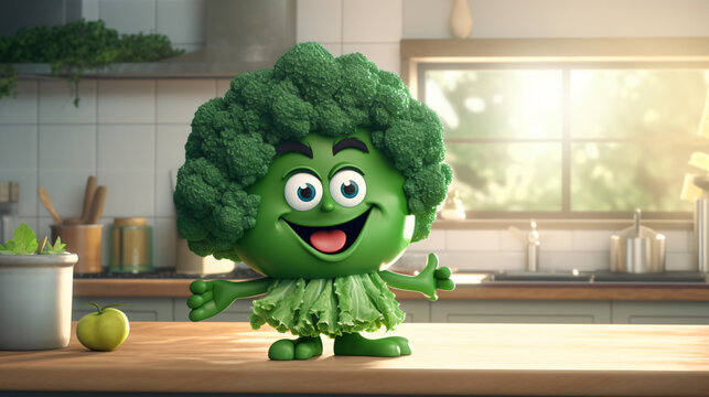 Cute Cartoon Kale Character