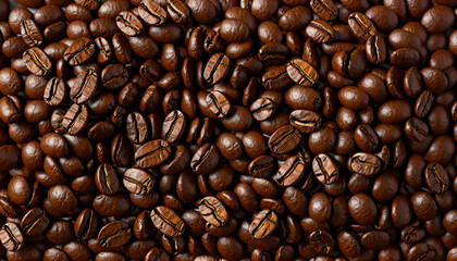Fototapeta premium Roasted coffee beans background.
