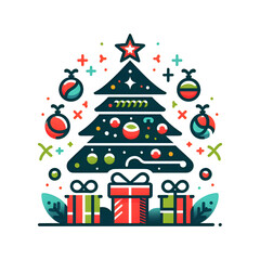 Christmas Tree and Gifts ICON 