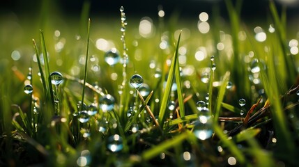 Raindrops Fall On Green Grass Park, HD, Background Wallpaper, Desktop Wallpaper