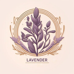 Lavender flowers watercolor illustration. Organic Lavandula herb stems with buds and green leaves close up illustration. Medical and aroma lilac herb botanical drawing	lavender logo
