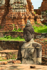 Buddha sculpture in Wat Mahathat at Ayutthaya