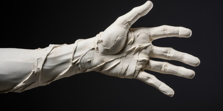 White plaster figure of a human hand