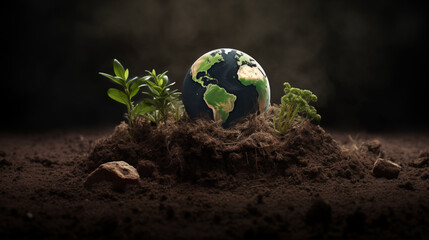 Picture of earth in spring soil
