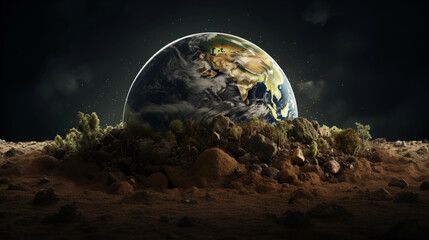 Picture of earth in spring soil 