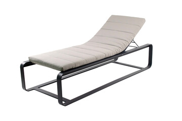 metal pool beach lounger with soft fabric mattress