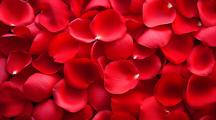 Red rose petals are stacked together in a beautiful order.
