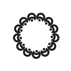 Ornamental circular frame element for related graphic design purpose. 