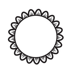 Ornamental circular frame element for related graphic design purpose. 