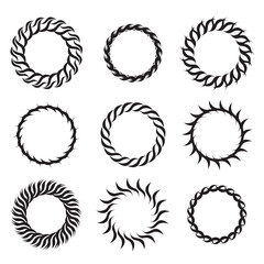 Fototapeta premium Collection of ornamental circular frame elements for related graphic design purpose.