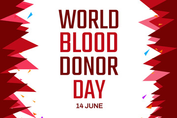 Obraz premium World Blood Donor Day wallpaper design in red and yellow color with different color shapes style. poster design