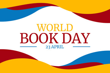 World Book Day wallpaper with traditional border design and typography banner. International book day backdrop