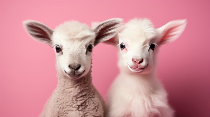 New Born White Black Twin Lamb, HD, Background Wallpaper, Desktop Wallpaper