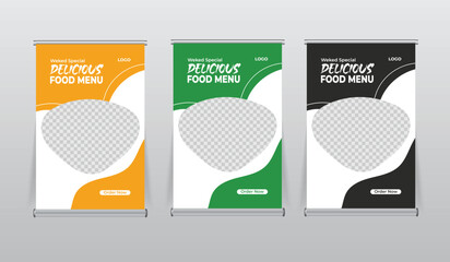 food restaurant tabletop banners design template