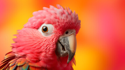 Fototapeta premium red parrot portrait beautiful background