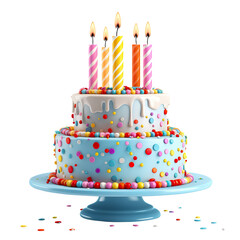 birthday cake with candles, png